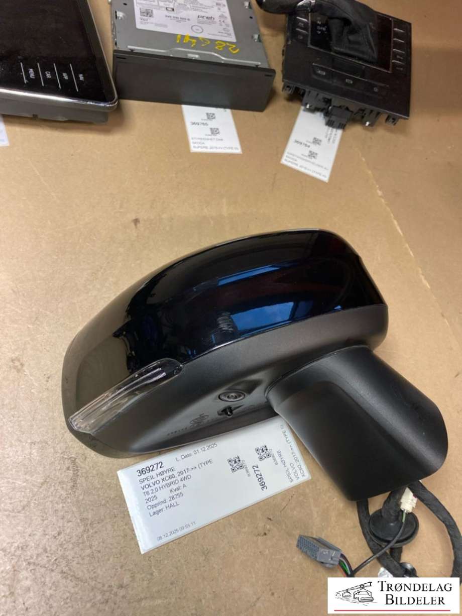 Speil høyre til Volvo XC60 2017-->> (Type II)  (32368402|31462670|39844969)