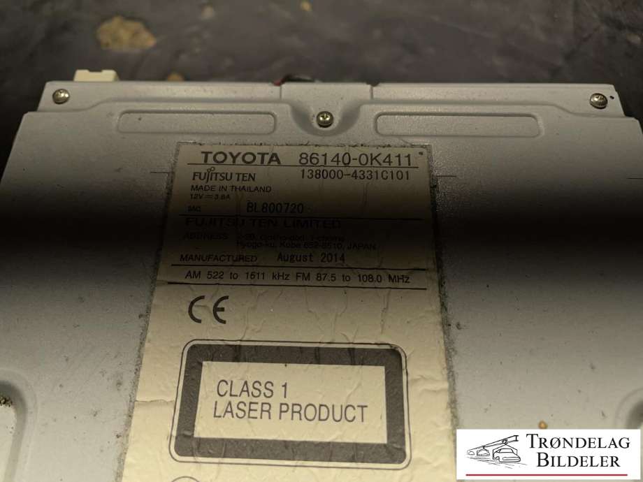 Bilstereo til Toyota Hilux 2012-2016  (861400K411|861400K411EX|)