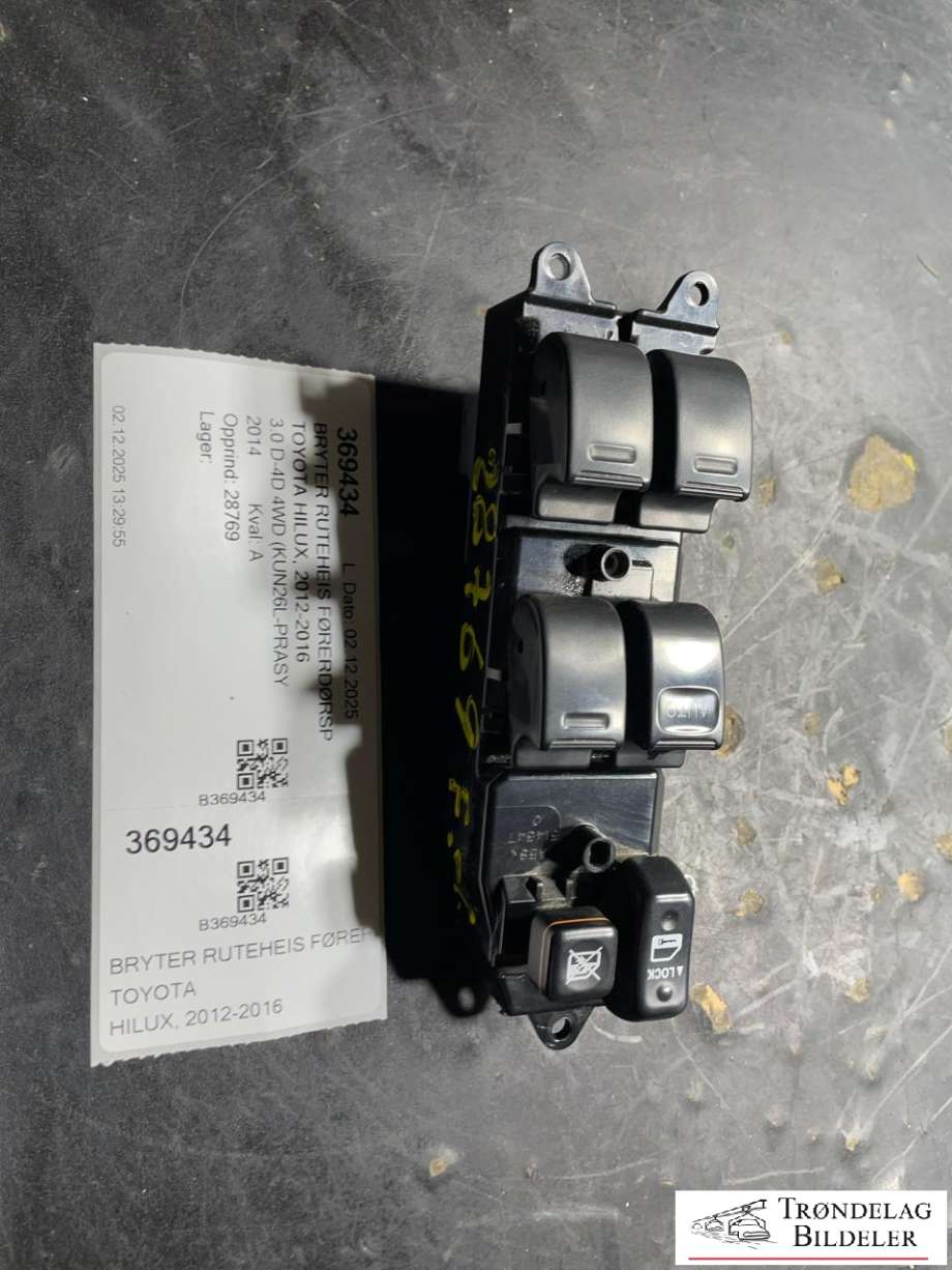 Bryter ruteheis førerdørspanel til Toyota Hilux, 2012-2016  (848200K101)