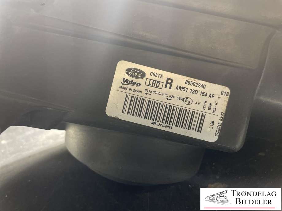 Frontlykt høyre xenon til Ford C-Max 2010-2015 (Type II, Fase 1)  (AM51-13005-AF|1801884|)
