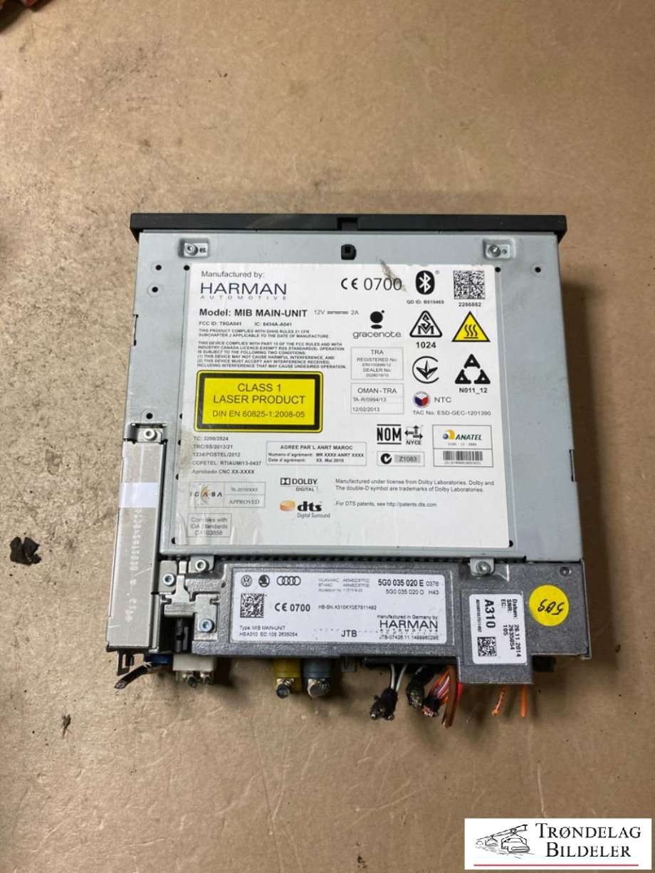 Bilstereo til VW e-Golf 2014-2017 (Fase 1)  (5G0 035 020 E|)