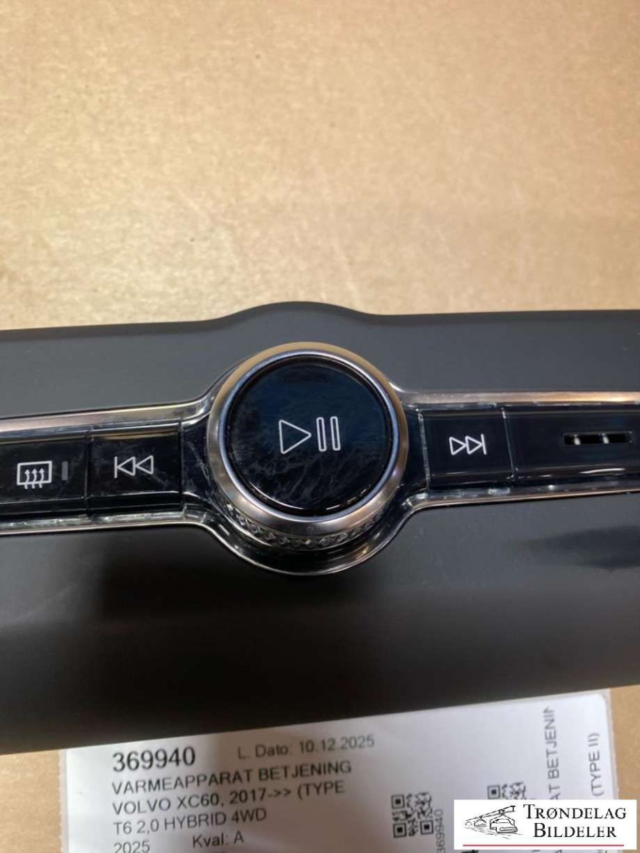 Varmeapparat betjening til Volvo XC60 2017-->> (Type II) (31398845|)