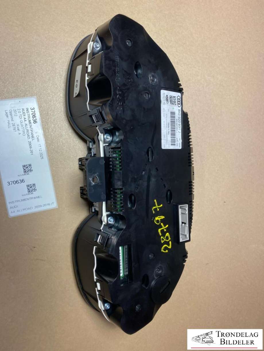Instrumentpanel til Audi A4, Allroad 2009-2016 (Type I) (B8) (B8) (8K0920931J|)