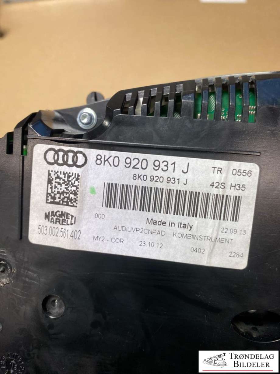 Instrumentpanel til Audi A4, Allroad 2009-2016 (Type I) (B8) (B8) (8K0920931J|)