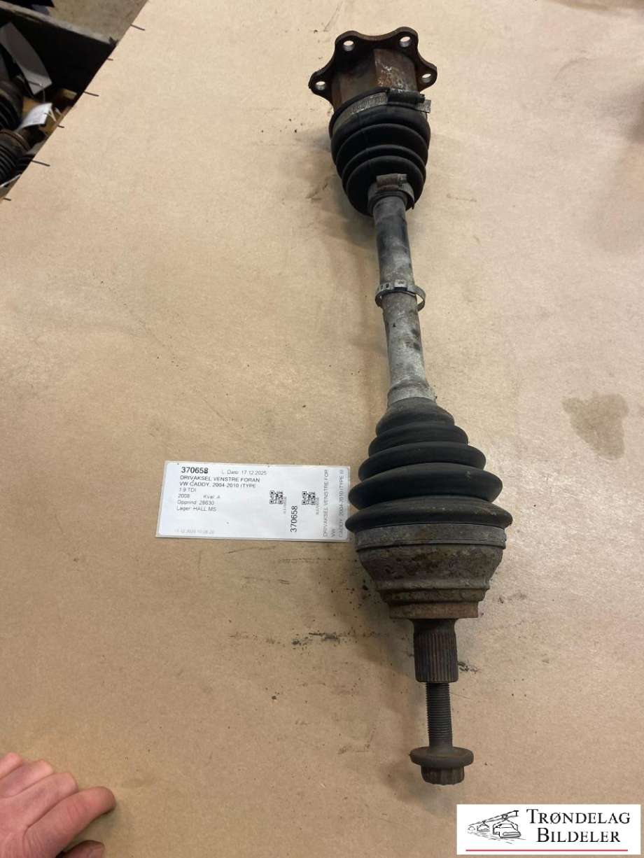 Drivaksel venstre foran til VW Caddy, 2004-2010 (Type III, Fase 1)  (1K0407271KA|1K0407271BF|1K0407271BQ|1K0407271KS|1K0407271LG)