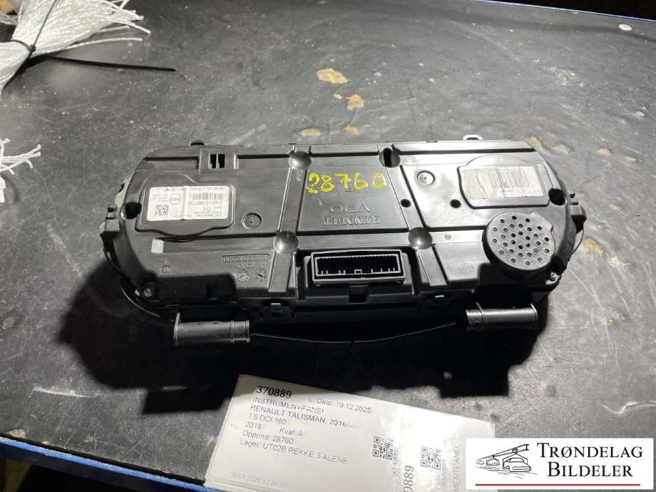 Instrumentpanel til Renault Talisman 2016-->>  (248104585R|)