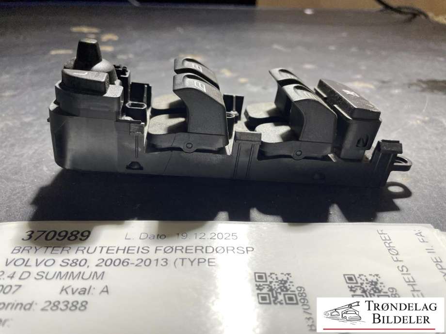 Bryter ruteheis førerdørspanel til Volvo S80 2006-2013 (Type II, Fase 1)  (31295114|)