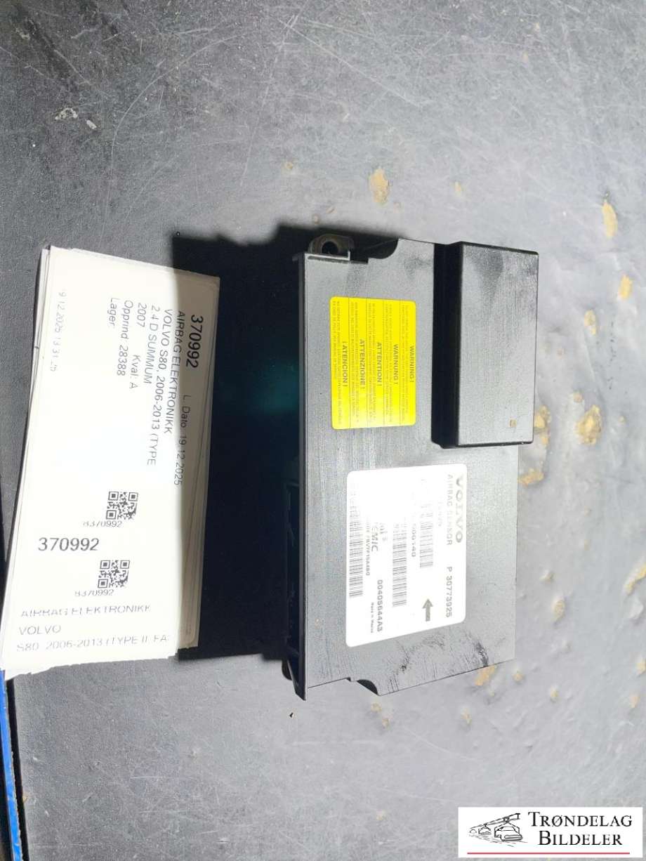 Airbag elektronikk til Volvo S80, 2006-2013 (Type II, Fase 1) (30773925)