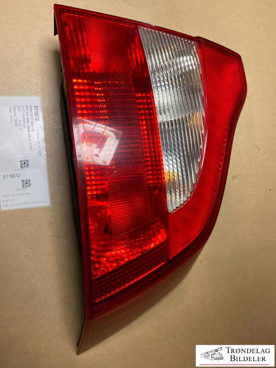 Baklykt høyre til Volvo S80, 2006-2013 (Type II, Fase 1) (31213380)