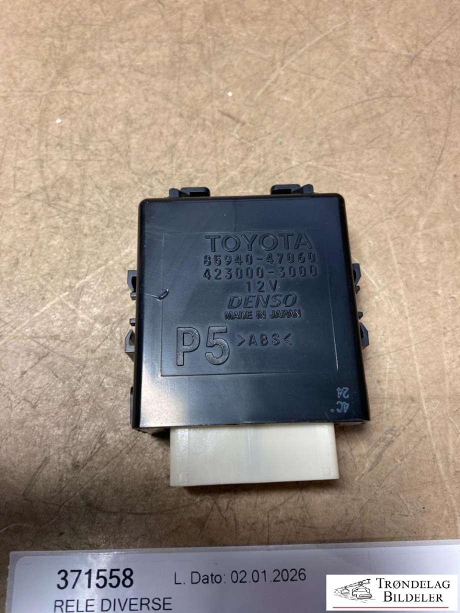 Rele diverse til Toyota Prius, 2016-2023 (Type IV) (combi) (combi) (8594047060)