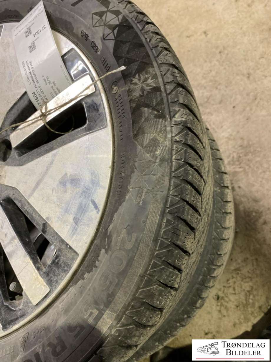 Hjulsett aluminium vinter til VW e-Golf 2014-2017 (Fase 1)  (CONTINENTAL|205/55/R16 5X112 6.5JX16 ET46 CB57.1MM|5-6 MM MØNSTERDYBDE|PROD 31-19)