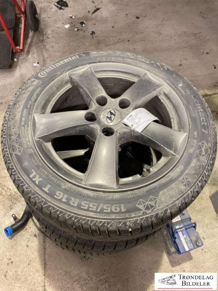 Hjulsett aluminium vinter til Hyundai Ioniq Electric, 2016-2019 (Fase 1)  (CONTINENTAL|195/55/R16 5X114.3 6.5JX16 ET50 CB67.1MM)