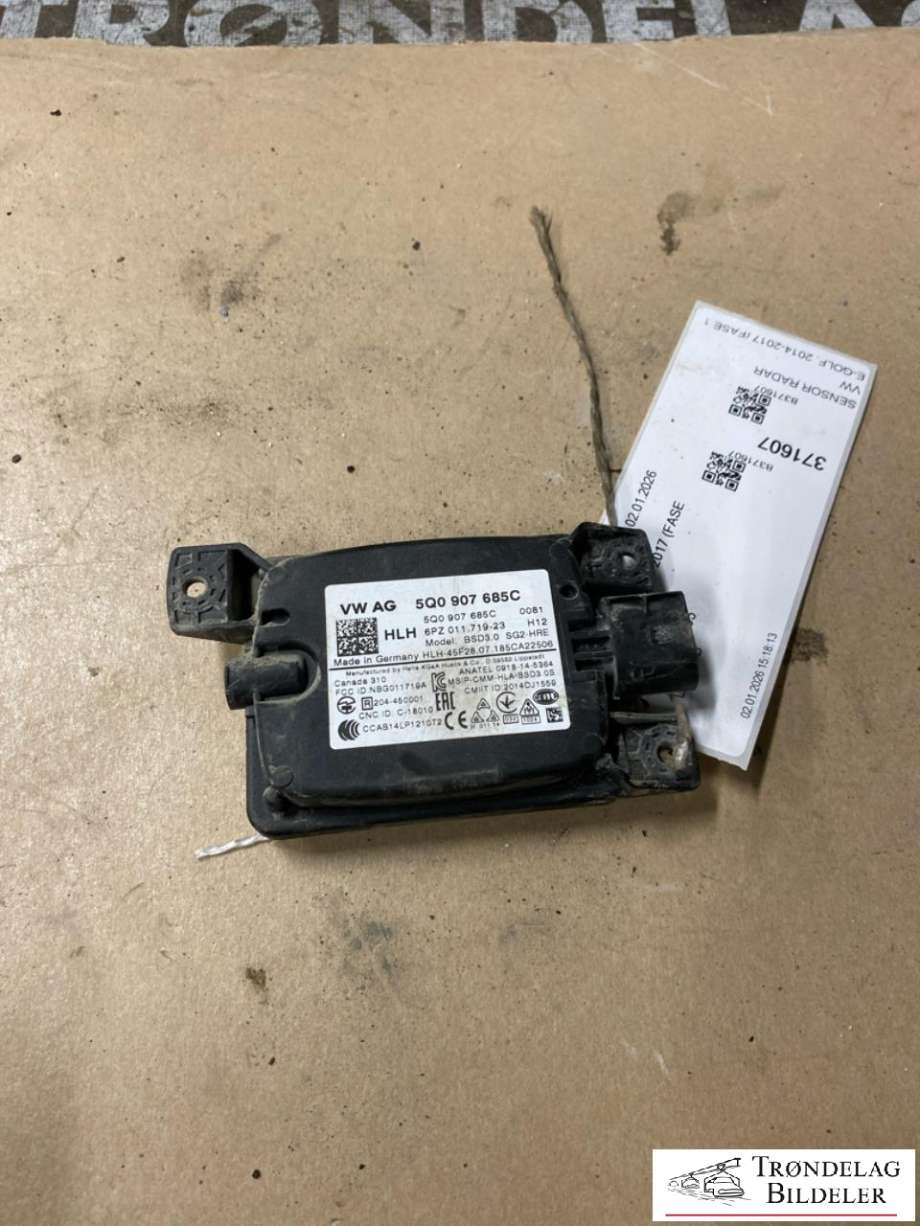 Sensor radar til VW e-Golf, 2014-2017 (Fase 1)  (5Q0 907 685 C)