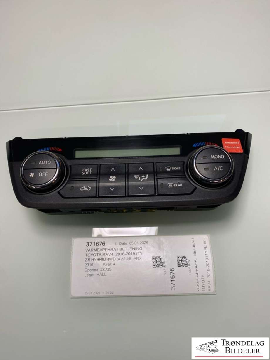 Varmeapparat betjening til Toyota RAV4, 2016-2019 (Type IV, Fase 2)  (5590042450)