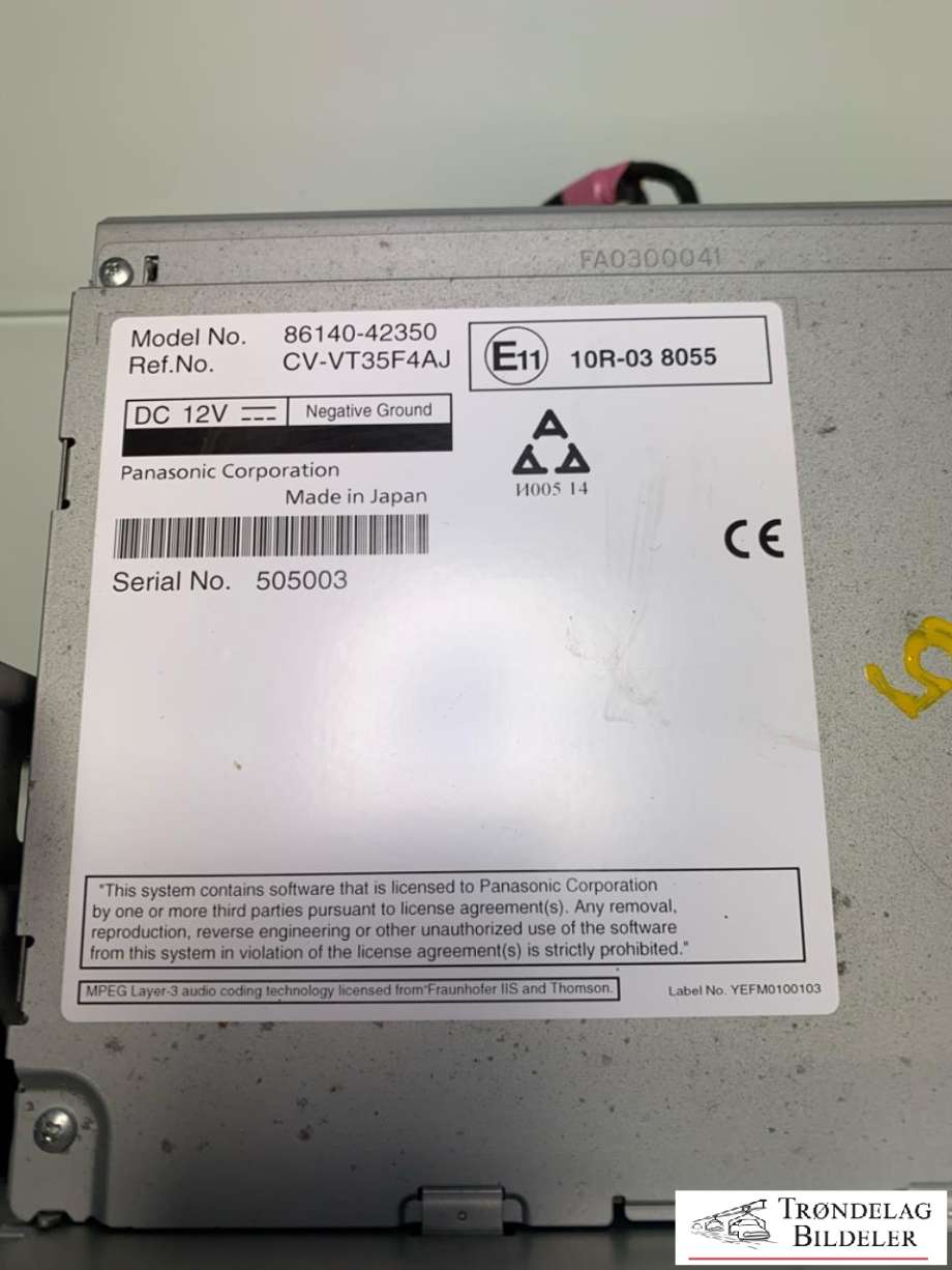 Bilstereo til Toyota RAV4 2016-2019 (Type IV, Fase 2) (8614042350|)