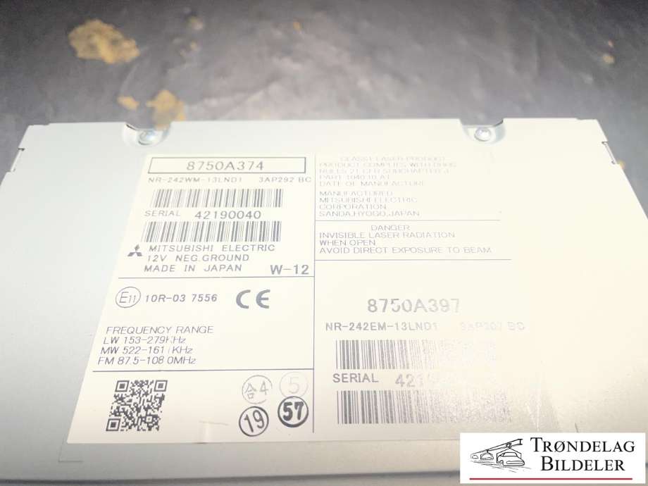 Bilstereo til Mitsubishi Outlander 2012-2015 (Type III, Fase 1)  (8750A374|)