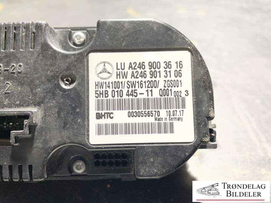 Varmeapparat betjening til Mercedes B-Klasse 2011-2018 (W246) (W246) (A2469003616|A2469013106|5HB010445-11)