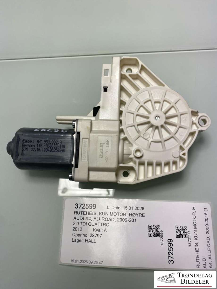 Ruteheis, kun motor, høyre foran til Audi A4, Allroad, 2009-2016 (Type I) (B8) (B8) (8K0959802A)