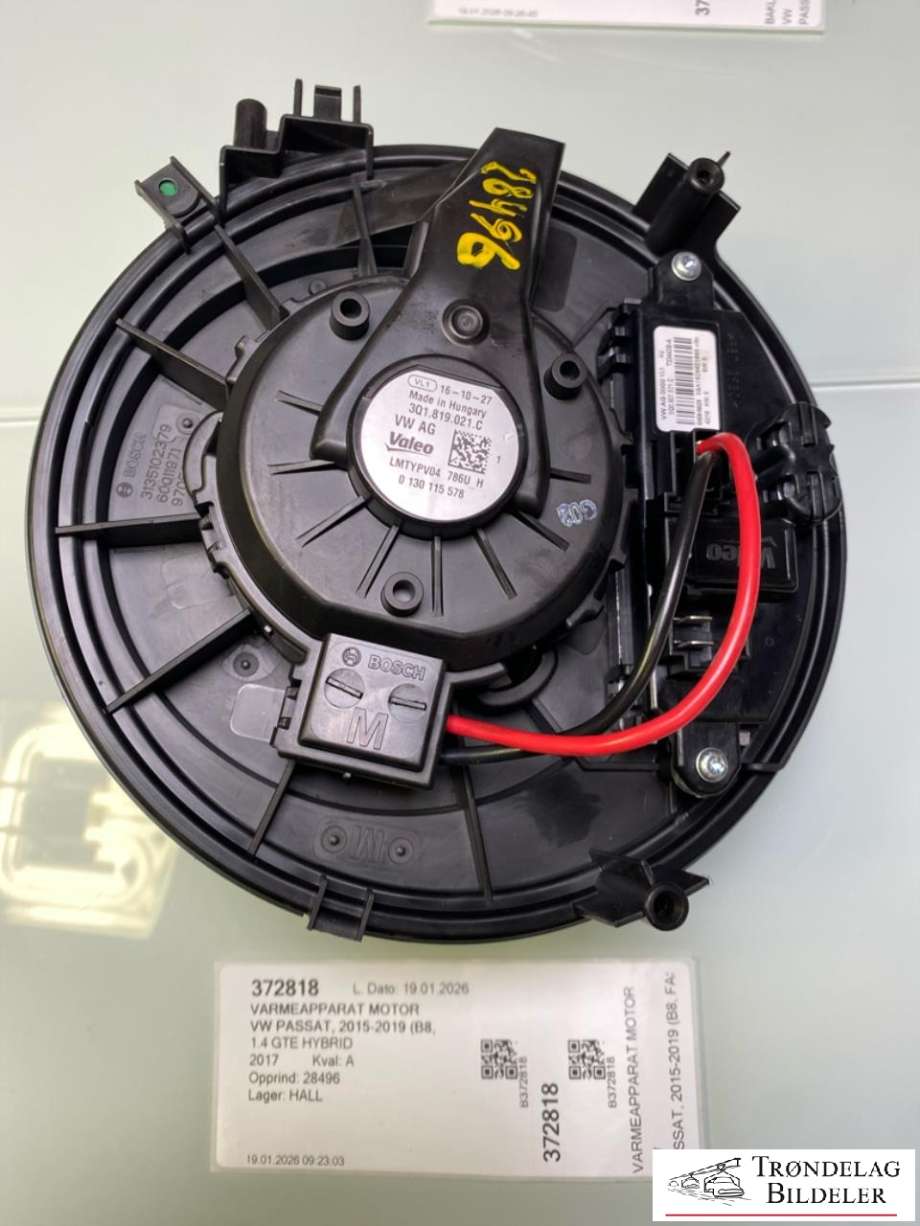 Varmeapparat motor til VW Passat, 2015-2019 (Fase 1) (B8) (B8) (3Q1819021C)
