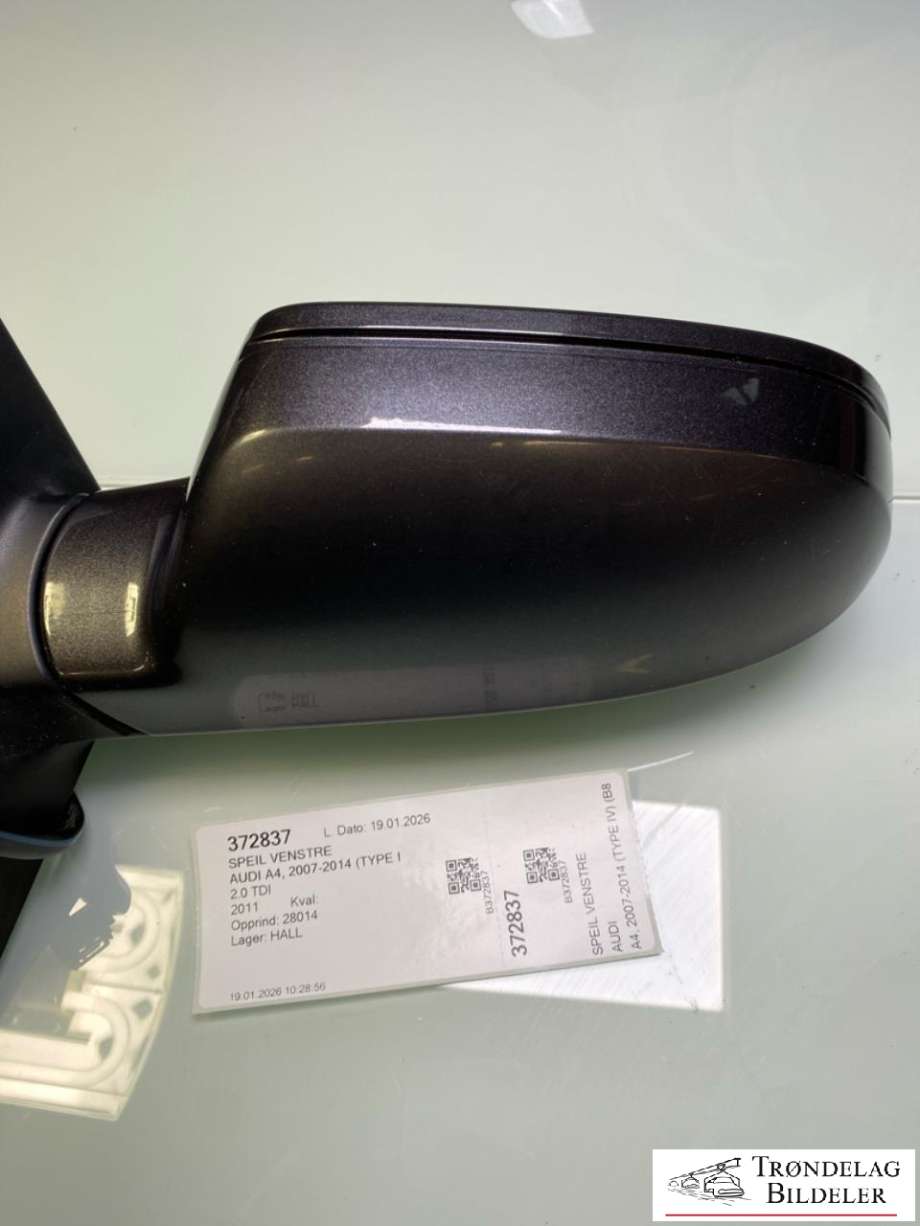 Speil venstre til Audi A4 2007-2014 (Type IV) (B8) (B8) (8K1 857 409 AG 01C|8K0 857 535 F|6+2 KABLER)