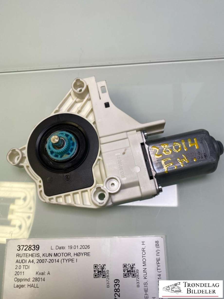 Ruteheis, kun motor, høyre foran til Audi A4 2007-2014 (Type IV) (B8) (B8) (8K0959802A|)