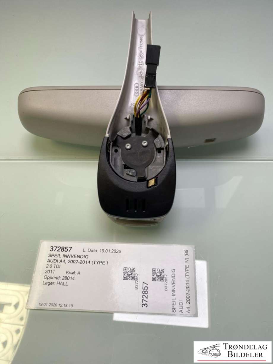 Speil innvendig til Audi A4 2007-2014 (Type IV) (B8) (B8) (8T0857593|)