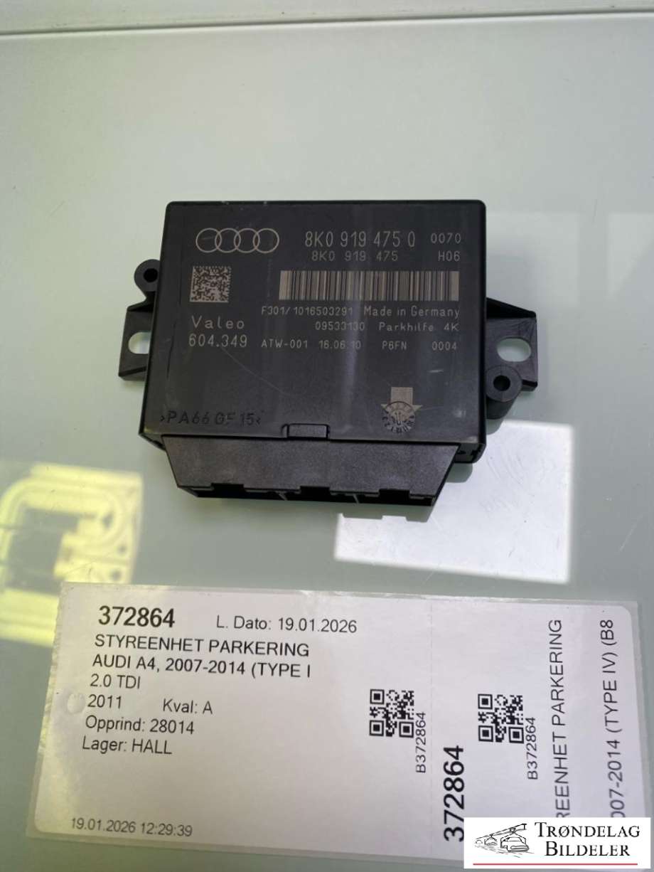 Styreenhet parkering til Audi A4, 2007-2014 (Type IV) (B8) (B8) (8K0919475Q)