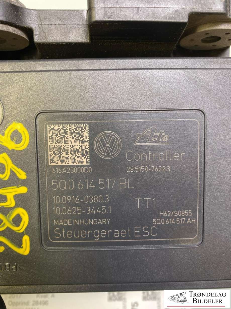 ABS sentral til VW Passat 2015-2019 (Fase 1) (B8) (B8) (5Q0614517DB|5Q0614517BL|5Q0614517AJ)