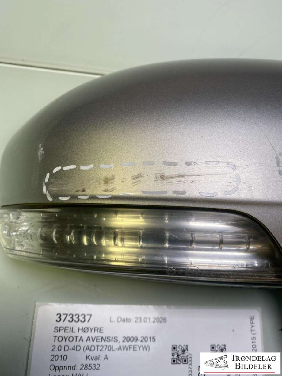 Speil høyre til Toyota Avensis 2009-2015 (Type III, Fase 1) (8793105400|)