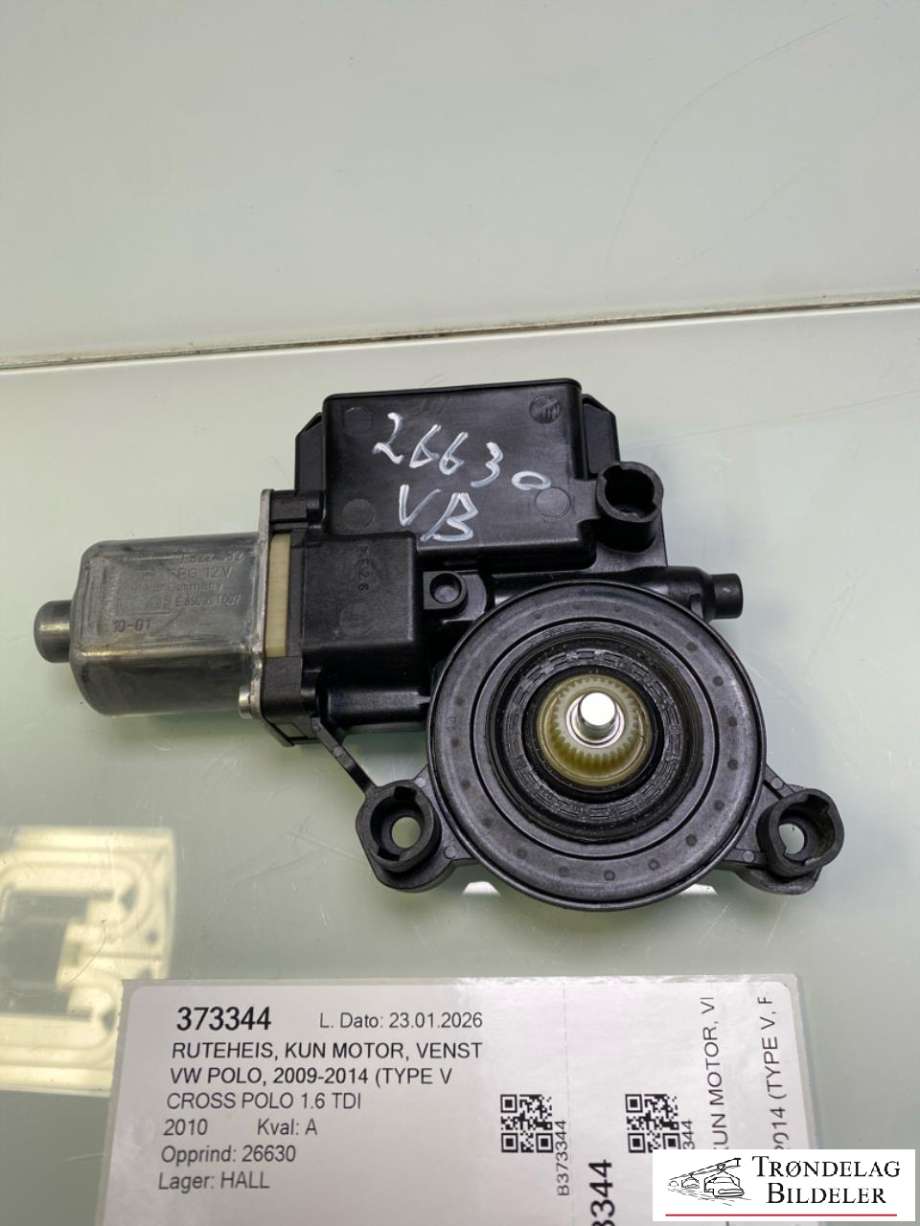 Ruteheis, kun motor, venstre bak til VW Polo 2009-2014 (Type V, Fase 1)  (6R0959811F|)