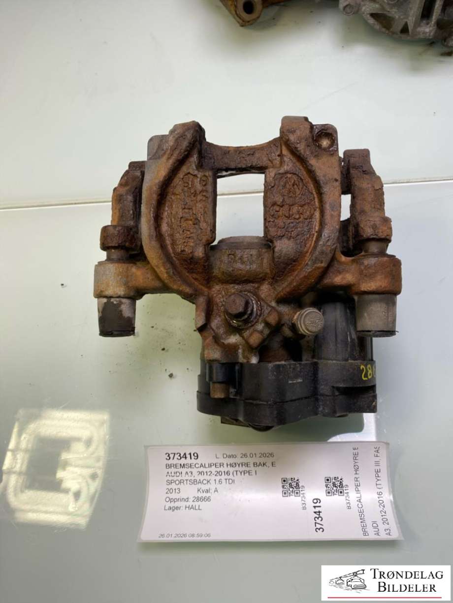 Bremsecaliper høyre bak, elektrisk til Audi A3 2012-2016 (Type III, Fase 1) (5Q0615406|)
