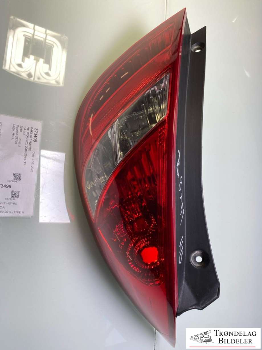 Baklykt høyre til Hyundai i20, 2009-2014 (Type I)  (92402-1J000)