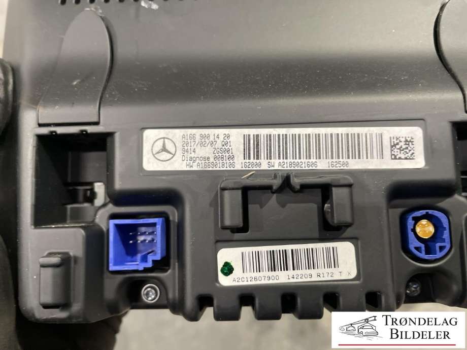 Bilstereo navigasjon skjerm til Mercedes B-Klasse, electric drive 2014-2018 (W242) (W242) (A 166 900 01 15|)
