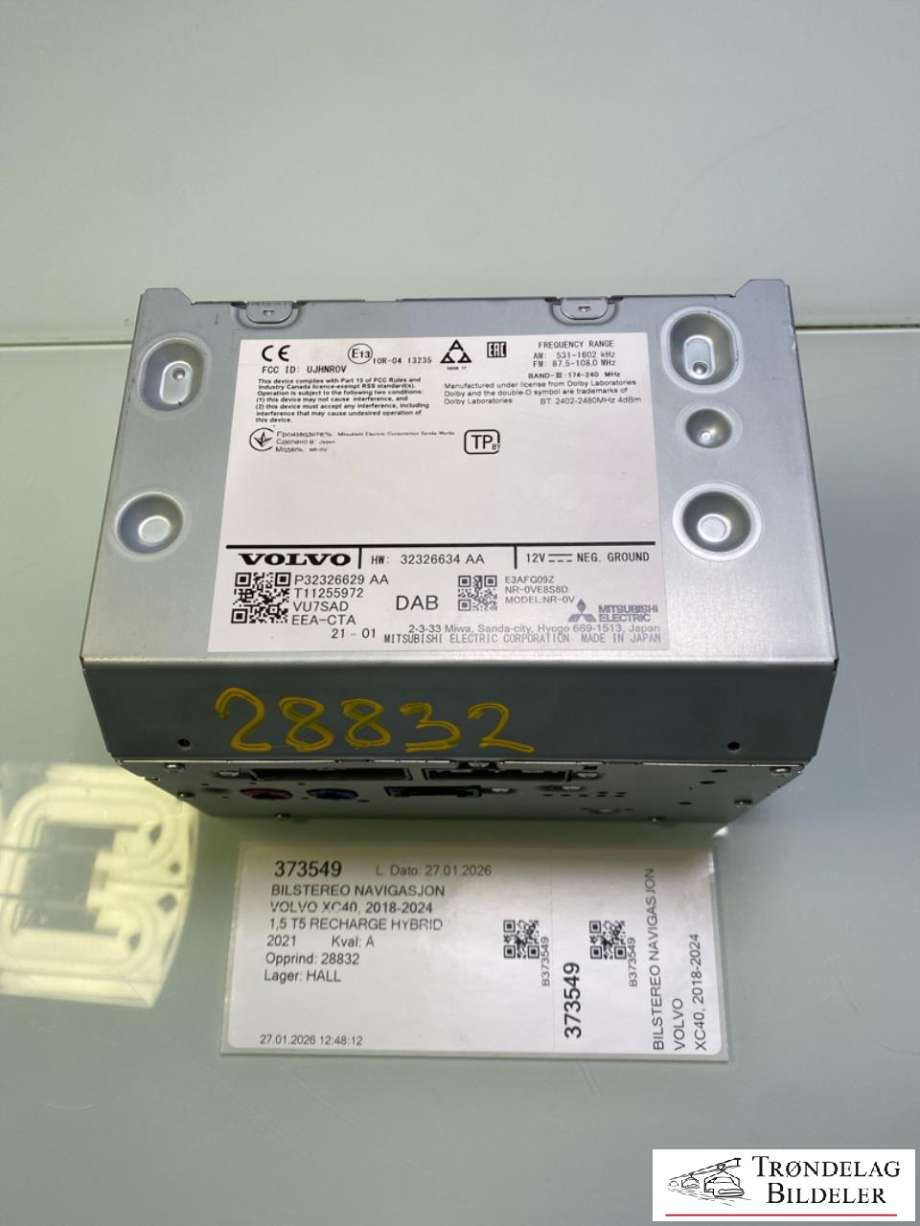 Bilstereo navigasjon til Volvo XC40, 2018-2024  (36013020)