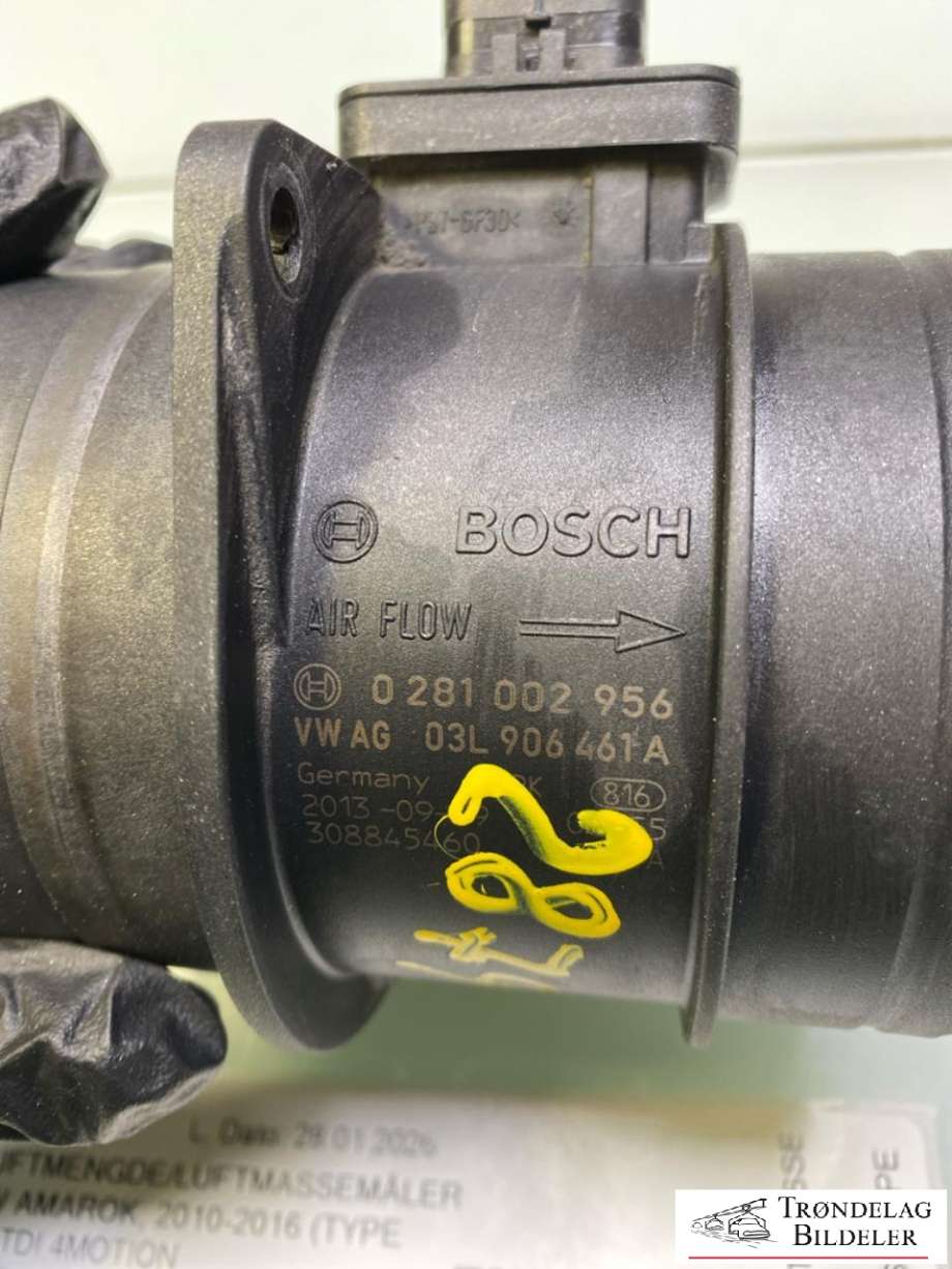 Luftmengde/luftmassemåler til VW Amarok 2010-2016 (Type I, Fase 1)  (03L906461A|281002956|)