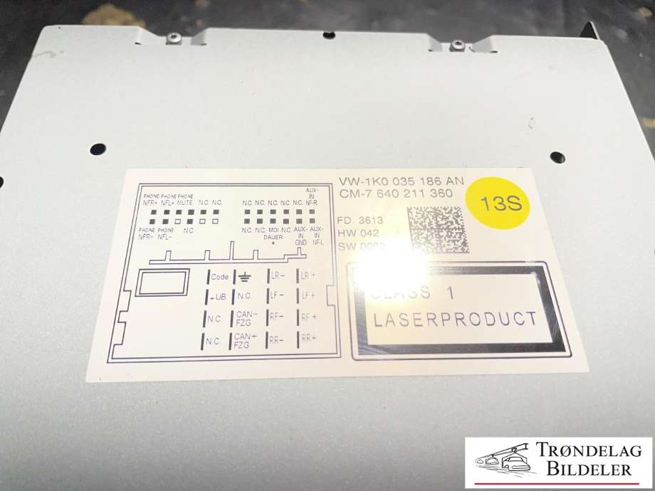 Bilstereo til VW Amarok 2010-2016 (Type I, Fase 1) (1K0 057 186 AN|)