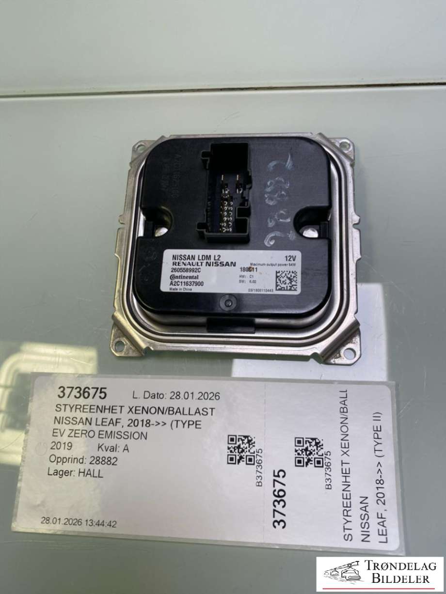Styreenhet xenon/ballast til Nissan Leaf, 2018-->> (Type II)  (260558992C)