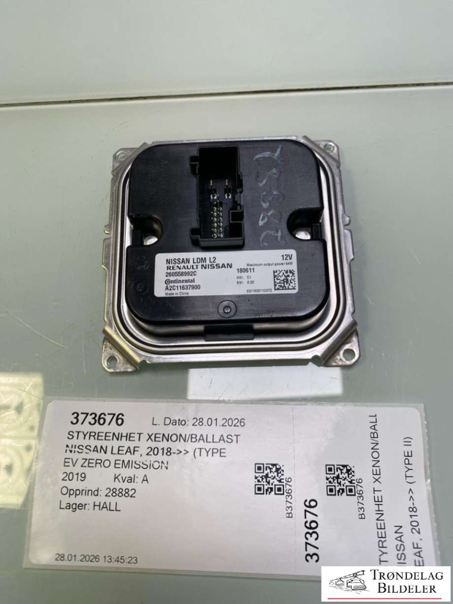 Styreenhet xenon/ballast til Nissan Leaf, 2018-->> (Type II)  (260558992C)