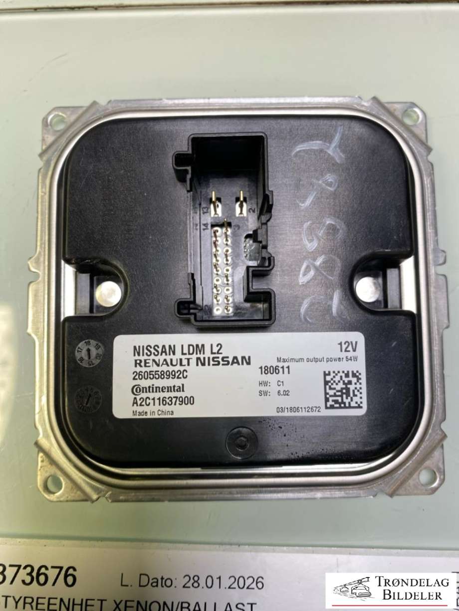 Styreenhet xenon/ballast til Nissan Leaf 2018-->> (Type II)  (260558992C|)