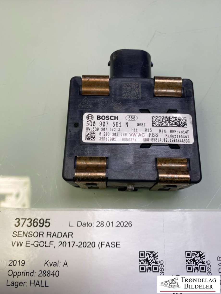 Sensor radar til VW e-Golf, 2017-2020 (Fase 2)  (5Q0907561N)