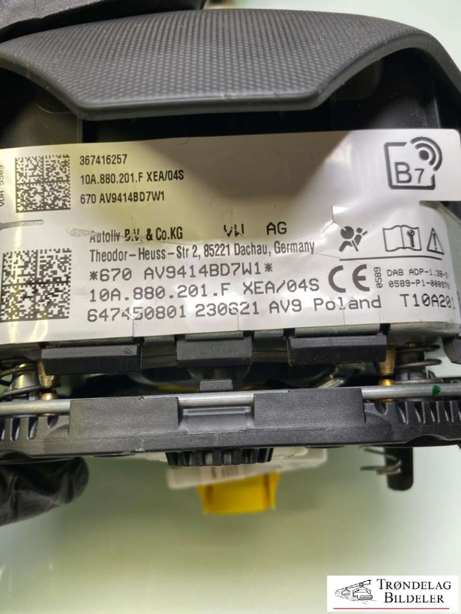 Airbag rattpute til VW ID.4 2020-->>  (10A 880 201 F|)
