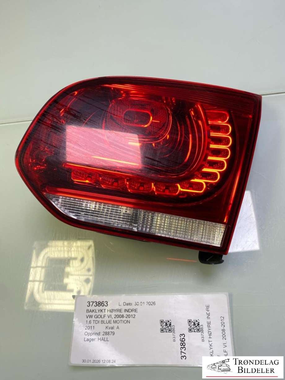 Baklykt høyre indre til VW Golf VI, 2008-2012  (5K0 857 508 AF)