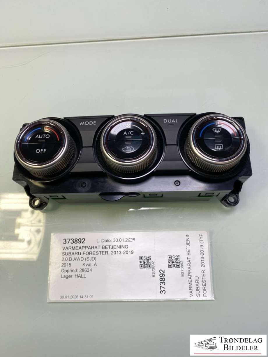 Varmeapparat betjening til Subaru Forester, 2013-2019 (Type IV)  (72311SG630)