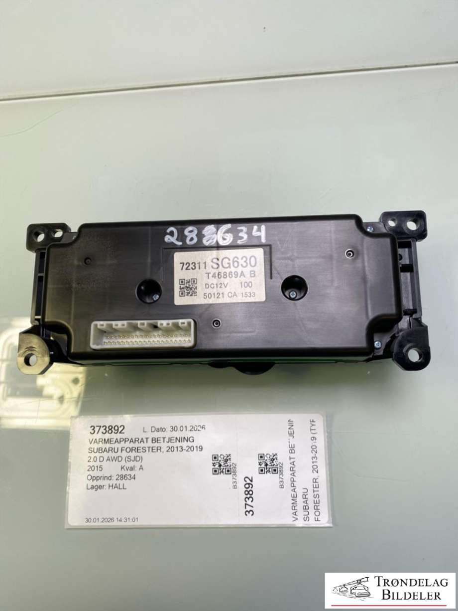 Varmeapparat betjening til Subaru Forester 2013-2019 (Type IV)  (72311SG630|)