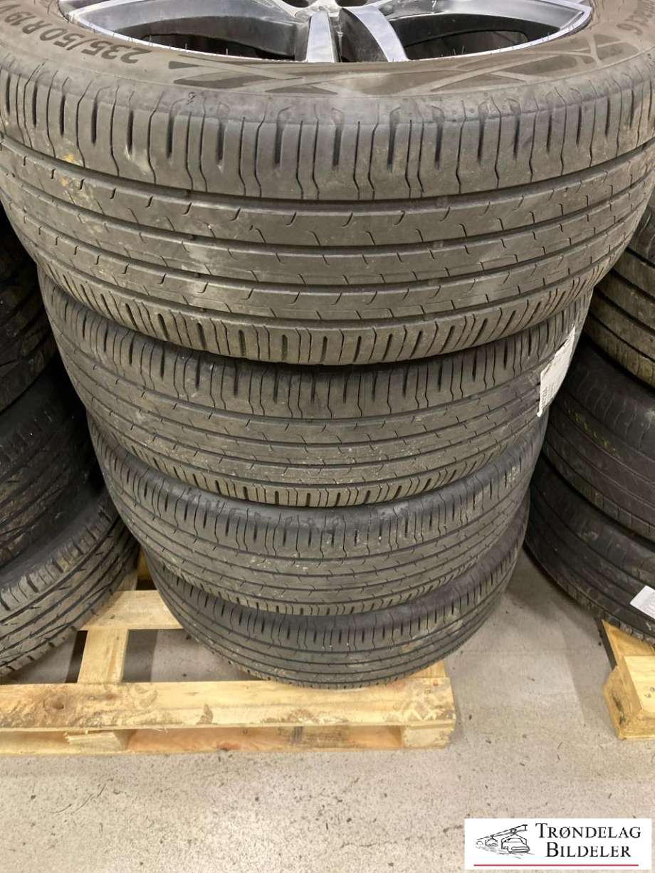 Hjulsett aluminium sommer til Volvo XC40 2018-2024  (CONTINENTAL  CONTACT 6|235/50-19 103V| 7|5X19/5X108/ET50|5/CB63|4MM|4|2MM MØNSTERDYBDE|PROD 04/2021)