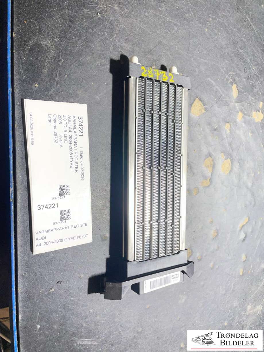 Varmeapparat register til Audi A4, 2004-2008 (Type III) (B7) (B7) (8E1 819 011)