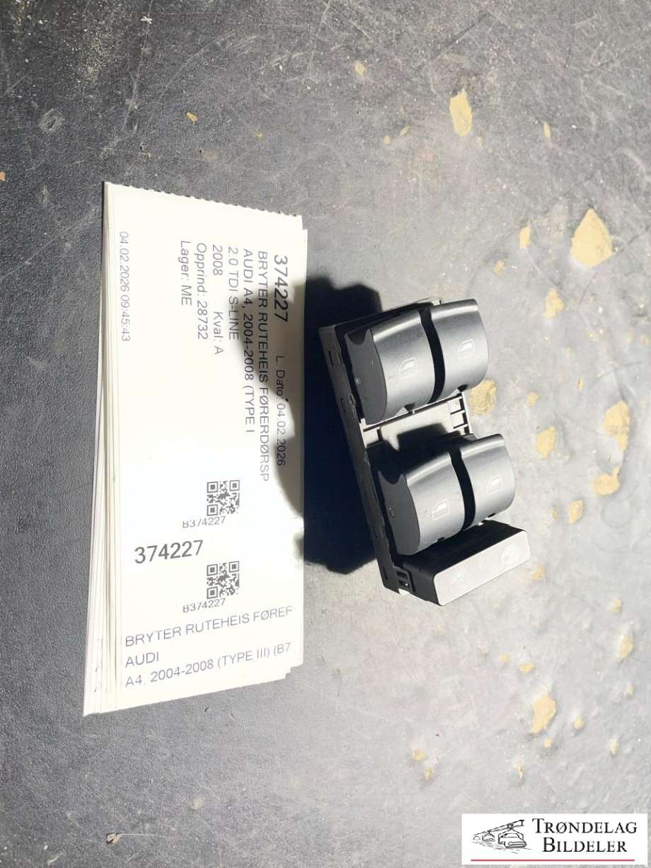 Bryter ruteheis førerdørspanel til Audi A4, 2004-2008 (Type III) (B7) (B7) (8E0 959 851 D)