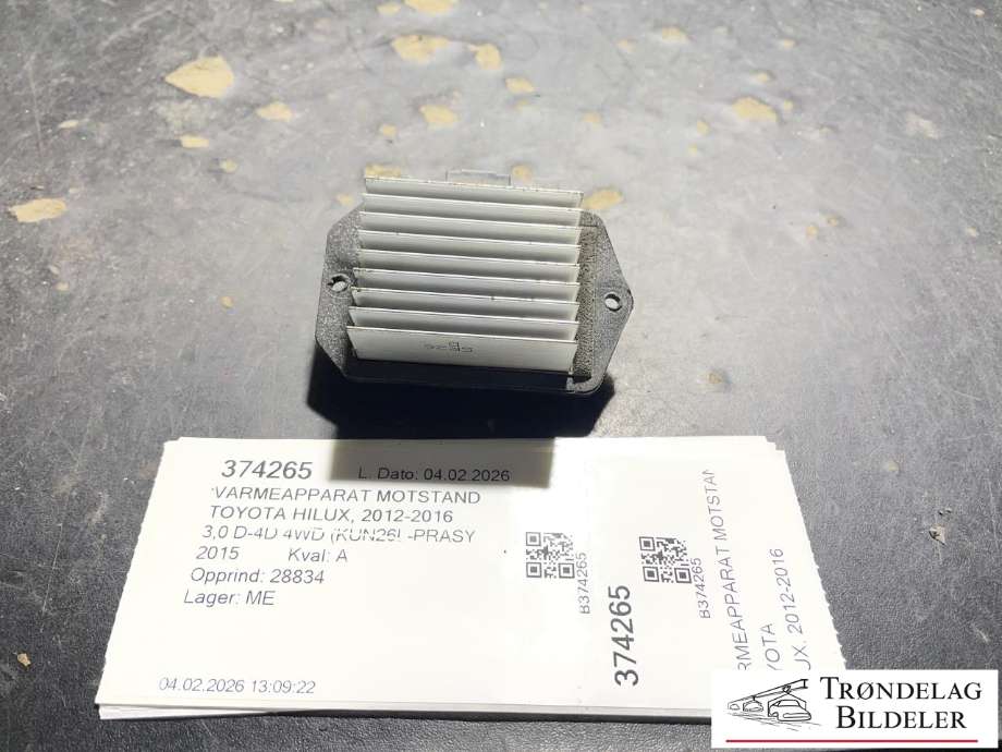 Varmeapparat motstand til Toyota Hilux, 2012-2016  (499300-2240)