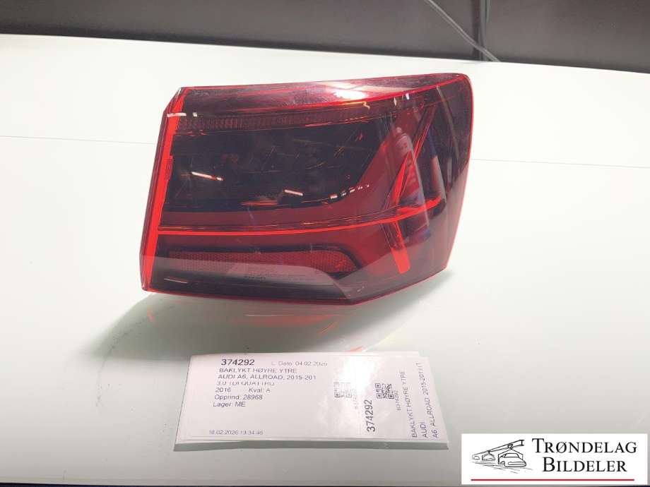 Baklykt høyre ytre til Audi A6, Allroad 2015-2019 (Type III, Fase 2) (C7) (C7) (4G9 945 096 F|)