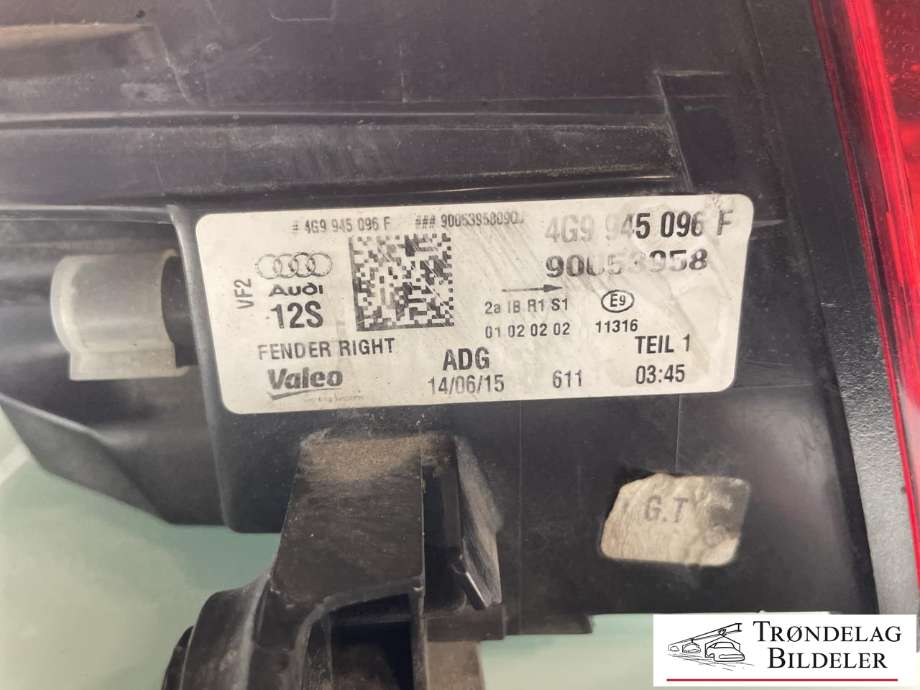 Baklykt høyre ytre til Audi A6, Allroad 2015-2019 (Type III, Fase 2) (C7) (C7) (4G9 945 096 F|)